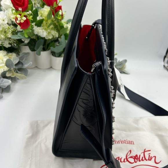 Women's Christian Louboutin studded monogram, leather tote with shoulder strap - Picture 4 of 16
